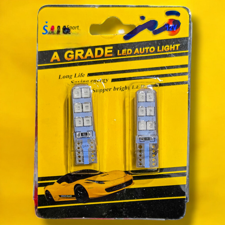 لامپ چراغ خودرو سام مدل ۱۲ تایی ژله ای - Qimiz.SMD پایه آریایی فشاری بسته ۲ عددی