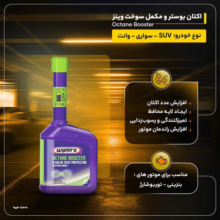 اکتان بوستر و مکمل سوخت وینز مدل Octane Booster حجم 325 میلی لیتر بسته 12 عددی