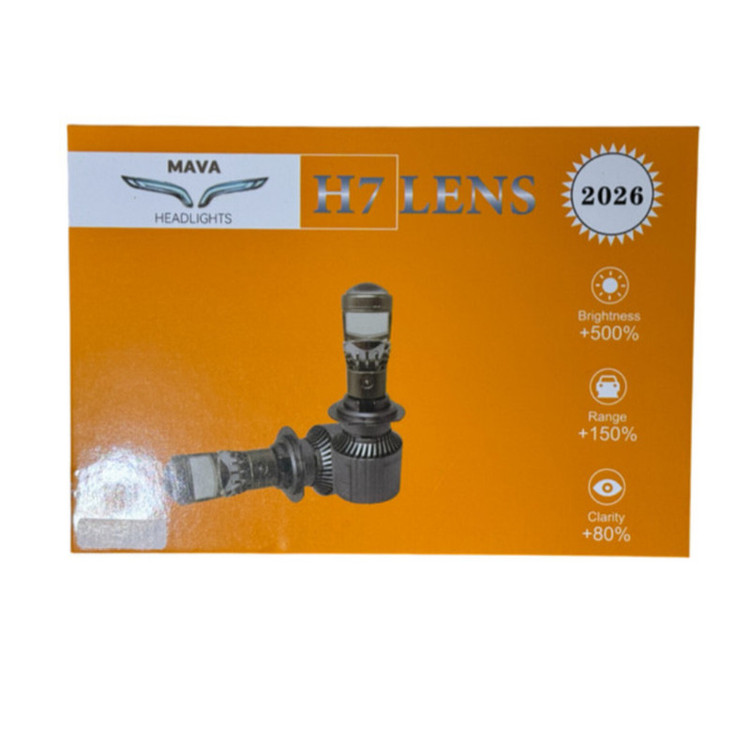 هدلایت لنزدار ماوا مدل 005 پایه h7 بسته دو عددی